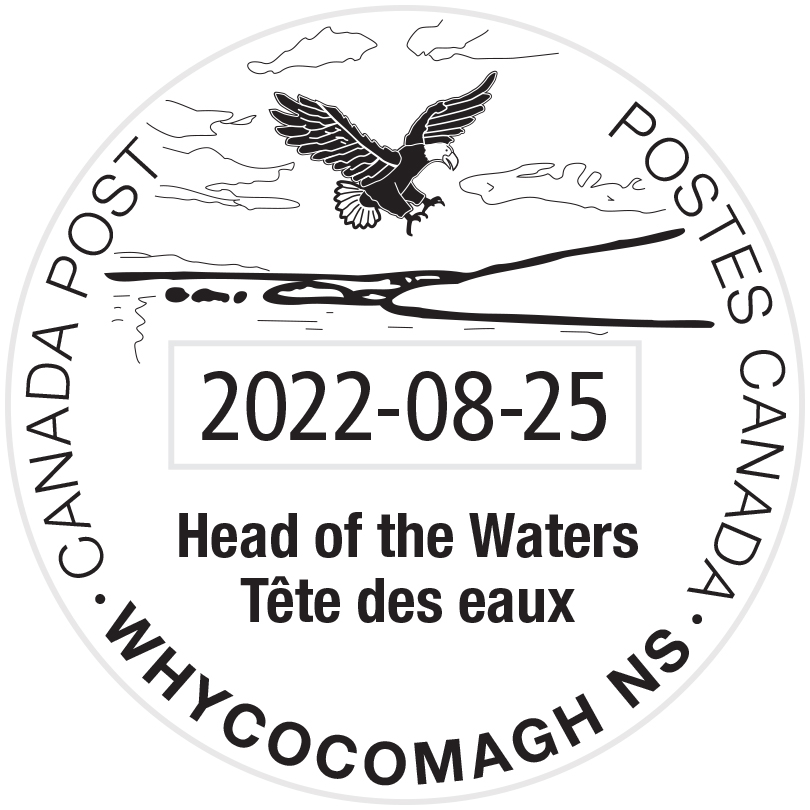 Eagle flying over the coastline with local motto Head of the Waters, dated August 25, 2022.